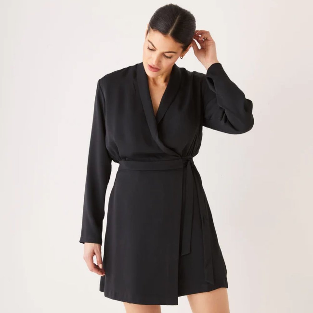 Wrap Satin Mini Dress